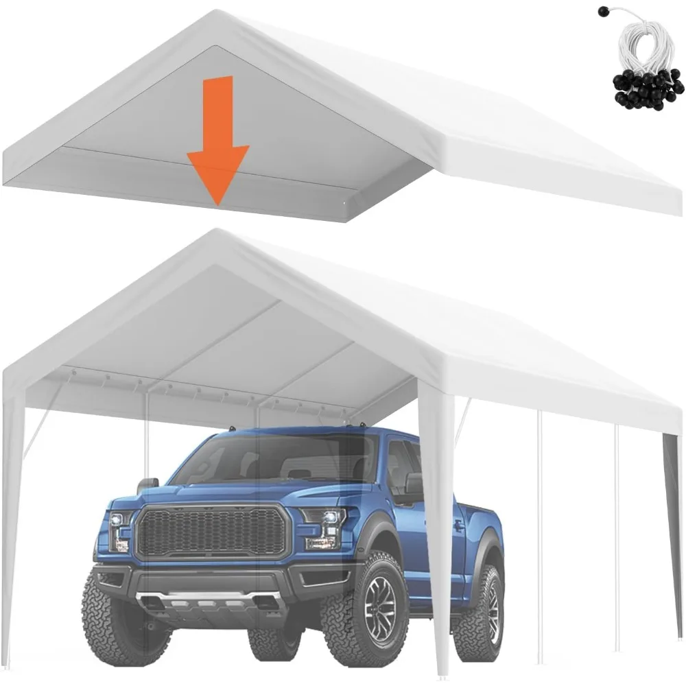 10x20ft Heavy-Duty Waterproof Carport Canopy Cover, UV Protected with Easy Ball Bungee Installation, White Top Only
10x20ft Heavy-Duty Waterproof Carport Canopy Cover, UV Protected with Easy Ball Bungee Installation, White Top Only