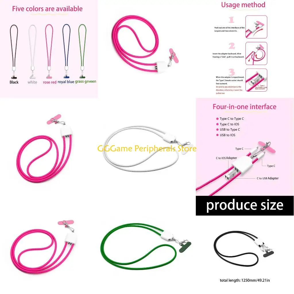 U55B Phone Lanyard Builtin 60W Fast Charging USB C Cable Crossbody Wrist Strap Set
U55B Phone Lanyard Builtin 60W Fast Charging USB C Cable Crossbody Wrist Strap Set