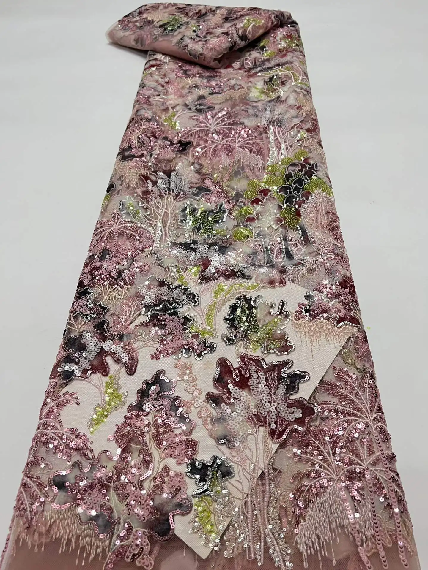 Beaded Lace Fabric Pink Lace Fabric 2026 High Quality Nigerian Party Lace Fabric Sequins Lace Mesh Fabric For Dress Sewing
Beaded Lace Fabric Pink Lace Fabric 2026 High Quality Nigerian Party Lace Fabric Sequins Lace Mesh Fabric For Dress Sewing