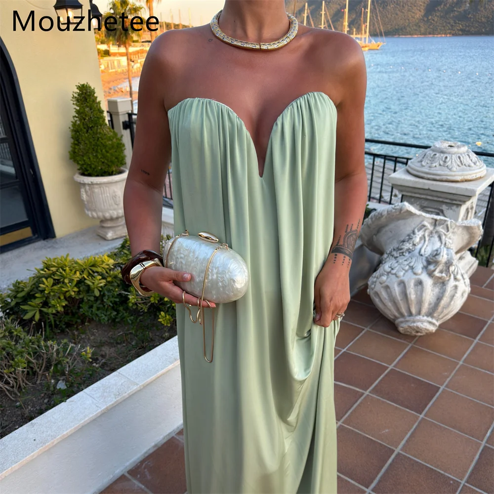 Mouzhetee Elegant A-Line Strapless Pleat Sleeveless Evening Dresses Formal Party Gowns for Women Shiny Prom Gown Customized 2026
Mouzhetee Elegant A-Line Strapless Pleat Sleeveless Evening Dresses Formal Party Gowns for Women Shiny Prom Gown Customized 2026