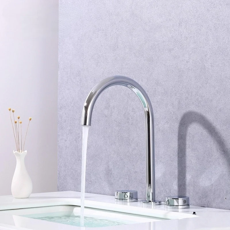Brushed Gold Bathroom Brass Basin Mixer Tap Widespread Rotation Wash basin 3 Holes Lavotory
Brushed Gold Bathroom Brass Basin Mixer Tap Widespread Rotation Wash basin 3 Holes Lavotory