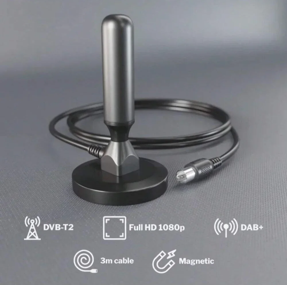  Цифровая ТВ-антенна HD для использования в помещении и на открытом воздухе с магнитным основанием - 360° ° Прием поддерживает 4K/1080P HDTV и бесплатные местные каналы
Цифровая ТВ-антенна HD для использования в помещении и на открытом воздухе с магнитным основанием - 360° ° Прием поддерживает 4K/1080P HDTV и бесплатные местные каналы