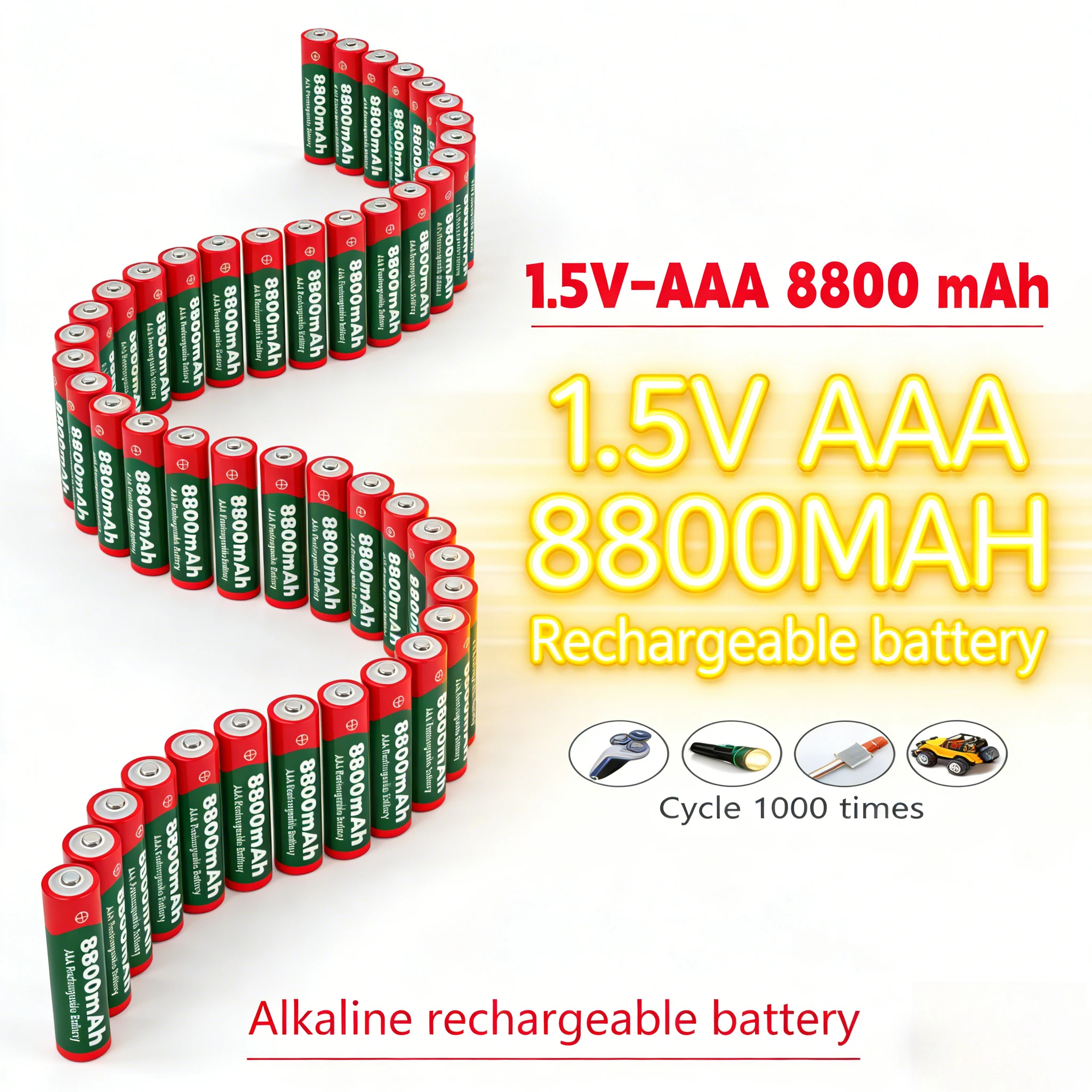 ALKALINE BATTERY 8800mAh Rechargeable 1.5V AAA NI-Mh Power for Computer Mouse Toys Clock Low Self Discharge AAA BATTERY
ALKALINE BATTERY 8800mAh Rechargeable 1.5V AAA NI-Mh Power for Computer Mouse Toys Clock Low Self Discharge AAA BATTERY