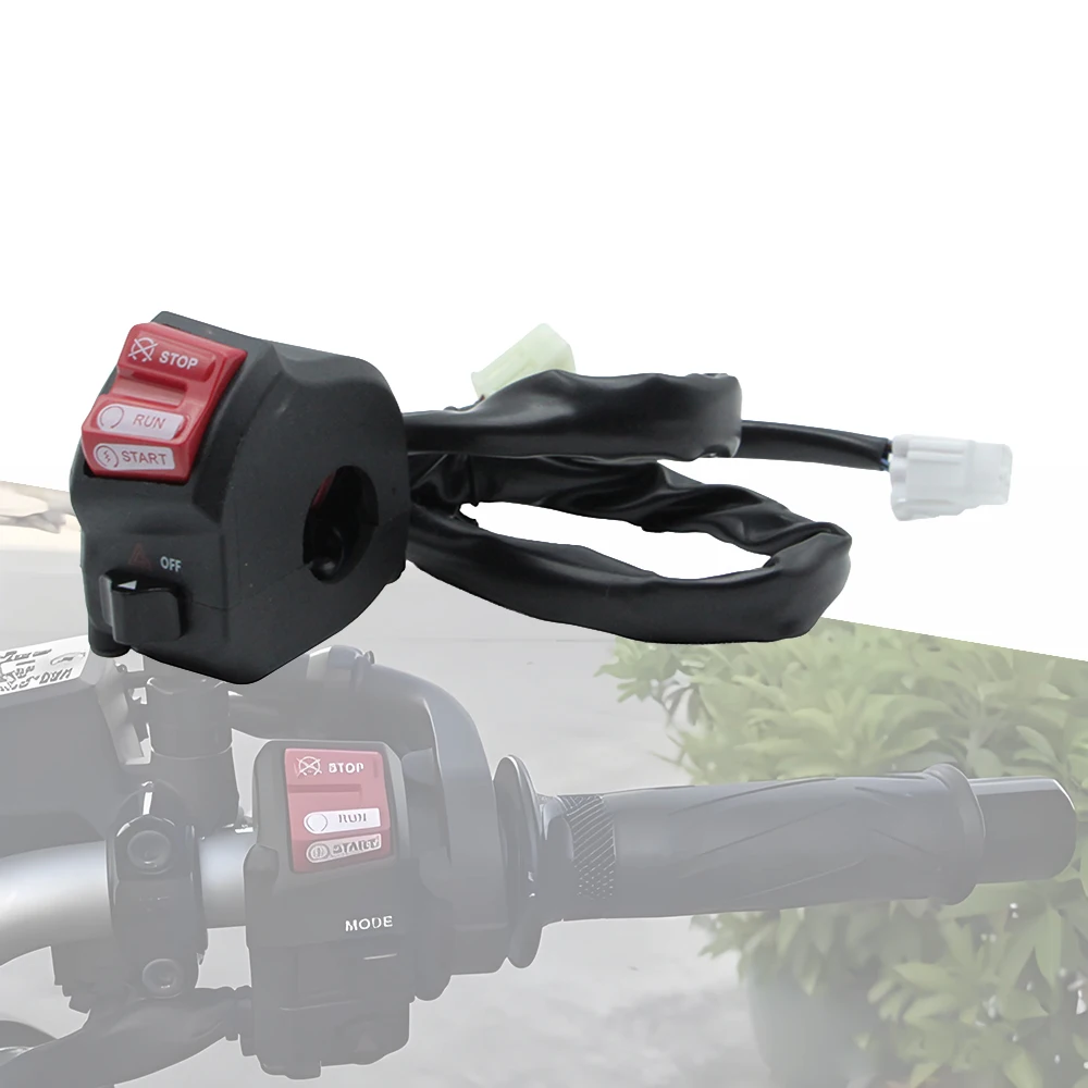 Motorcycle Handlebar Switch Assembly Start Stop Engine Run Start Double Flash Combo Control Motorbike Replacement Parts