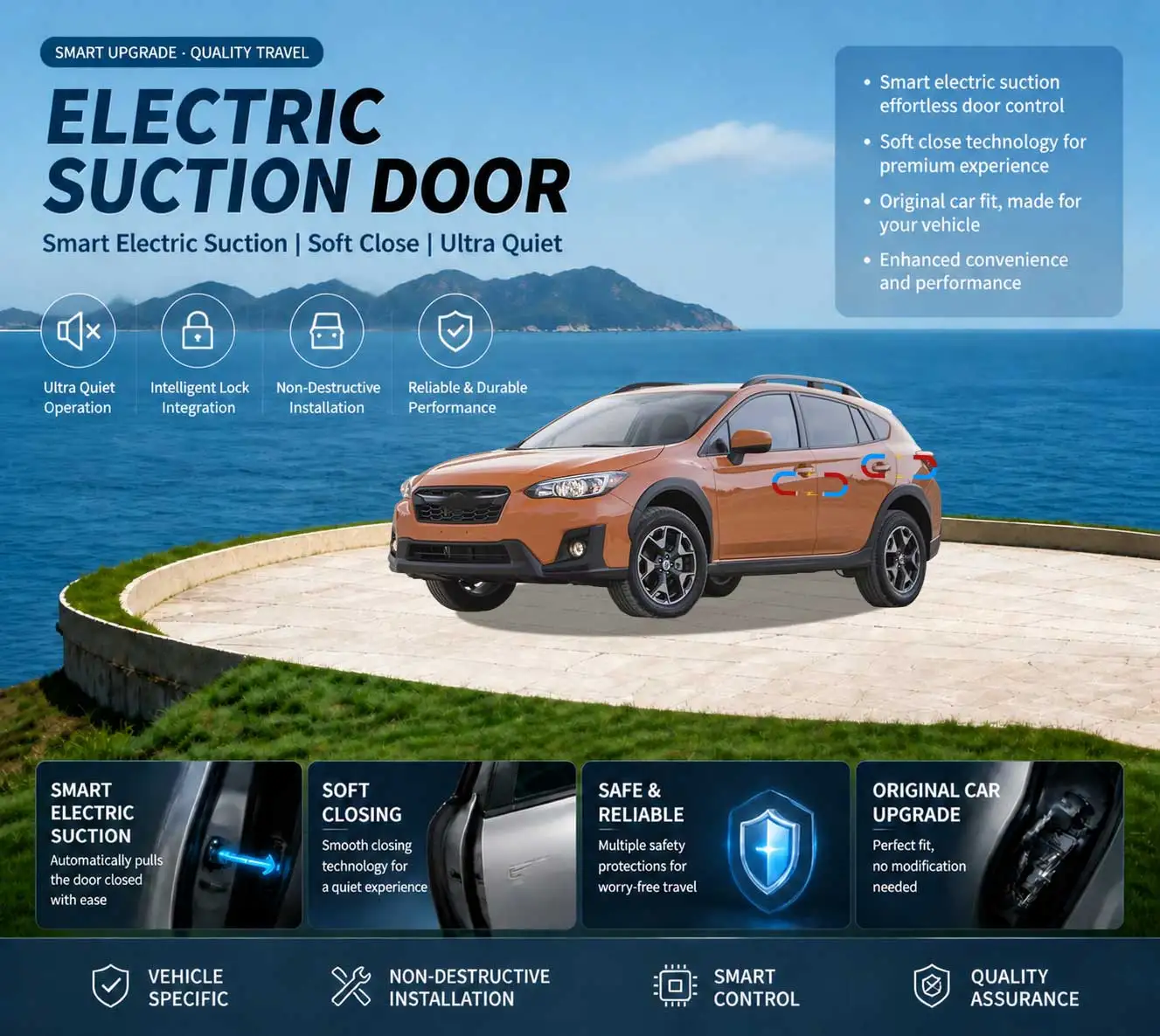 Car-Specific Auto Soft Close Door & Electric Tailgate Modification Kit for Subaru Crosstrek 3rd Gen GU 2022-present
Car-Specific Auto Soft Close Door & Electric Tailgate Modification Kit for Subaru Crosstrek 3rd Gen GU 2022-present