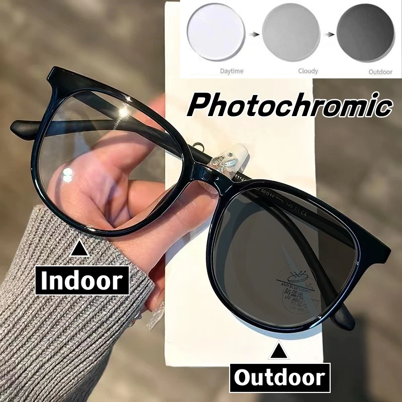 Luxury Fashion Photochromic Myopia Glasses Outdoor Color Changing Sunglasses Unisex Trendy Round Frame Minus Diopter Eyeglasses
Luxury Fashion Photochromic Myopia Glasses Outdoor Color Changing Sunglasses Unisex Trendy Round Frame Minus Diopter Eyeglasses