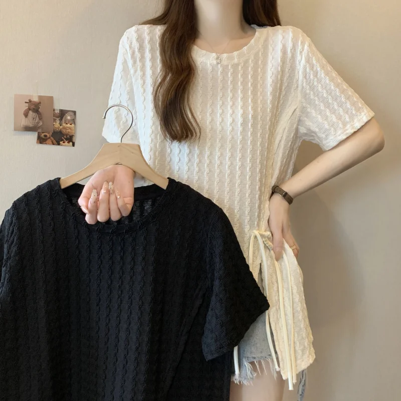 Plus Size ~ Slit Irregular Short Sleeve T-Shirt for Women, Summer New Chinese Style Loose Belly-Covering Top
Plus Size ~ Slit Irregular Short Sleeve T-Shirt for Women, Summer New Chinese Style Loose Belly-Covering Top