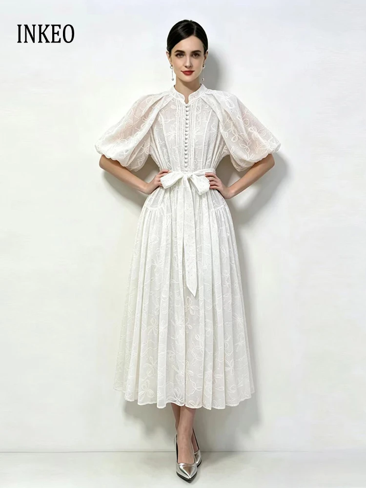 Vintage Lace embroidery Maxi dress for women 2026 Summer Beach rhinestone O-neck Puff sleeve shirt dresses Luxury INKEO 6D079
Vintage Lace embroidery Maxi dress for women 2026 Summer Beach rhinestone O-neck Puff sleeve shirt dresses Luxury INKEO 6D079