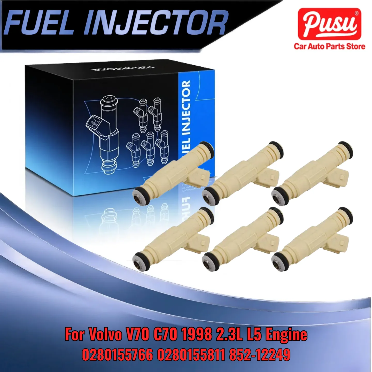 Для Volvo V70 C70 1998 2.3L L5 FJ876 85212249 Комплект форсунок 0280155766 0280155811 36 фунтов 
Для Volvo V70 C70 1998 2.3L L5 FJ876 85212249 Комплект форсунок 0280155766 0280155811 36 фунтов