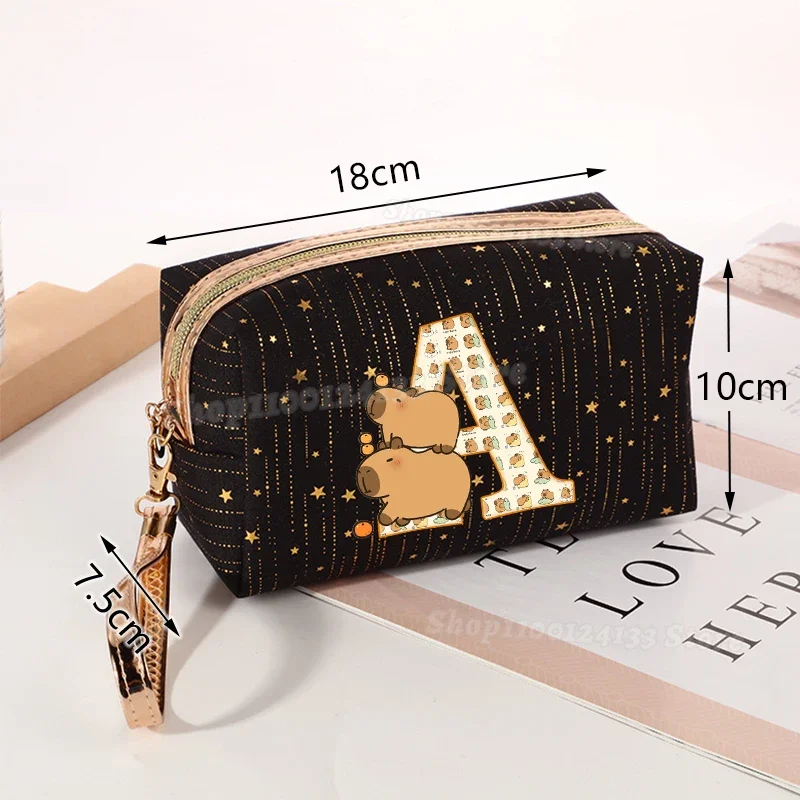 Capybara Women Cosmetic Bag Girl Meteor Stamping Letters A-Z Cute Print Trend Female Zipper Coin Makeup Toiletries Case Kid Gift
Capybara Women Cosmetic Bag Girl Meteor Stamping Letters A-Z Cute Print Trend Female Zipper Coin Makeup Toiletries Case Kid Gift