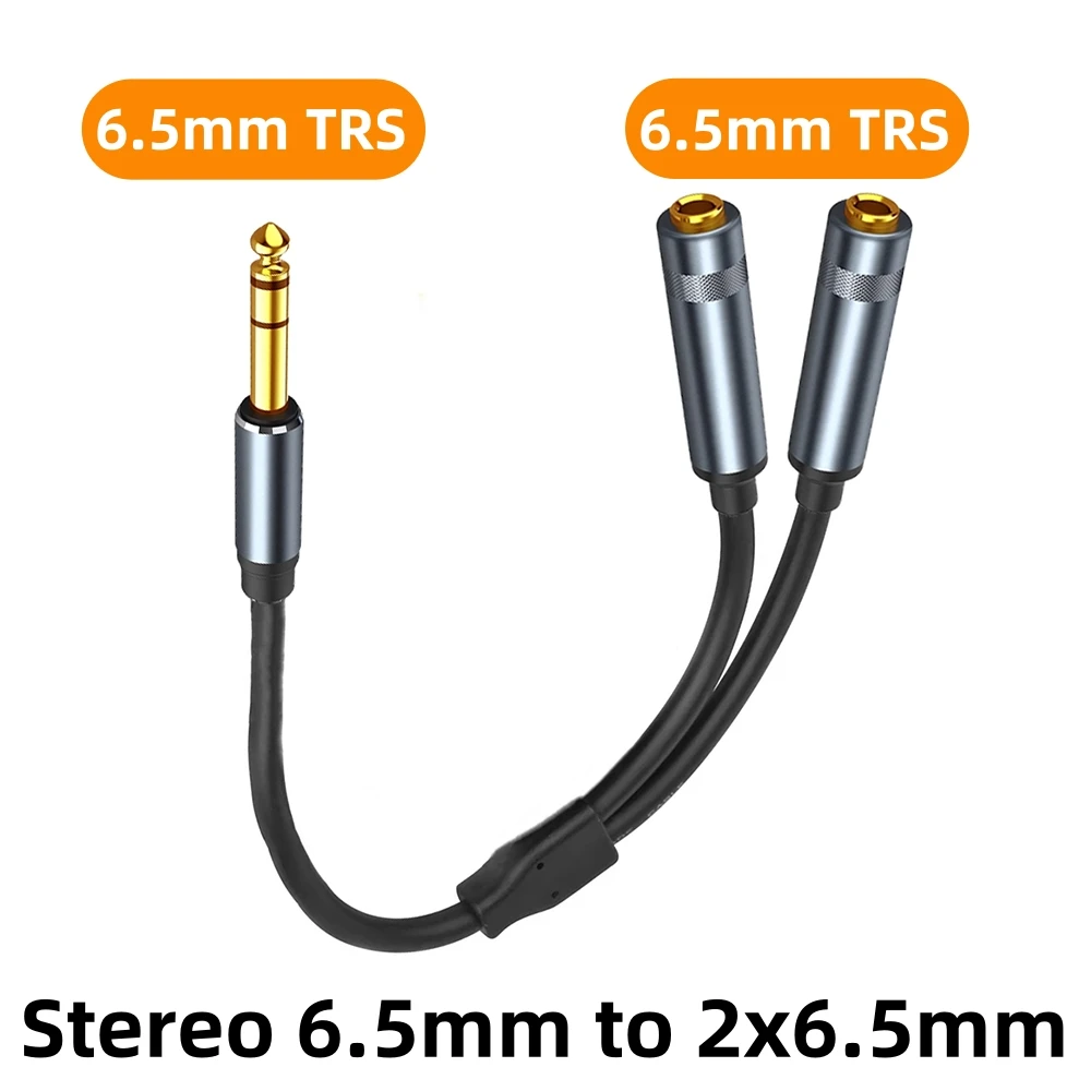 0.3M/1Ft 1/4 TRS Male To Dual 6.35mm Female Y Splitter Adapter Stereo 6.5mm 1-to-2 Audio Extension Cable for Amplifier Speaker 
0.3M/1Ft 1/4 TRS Male To Dual 6.35mm Female Y Splitter Adapter Stereo 6.5mm 1-to-2 Audio Extension Cable for Amplifier Speaker