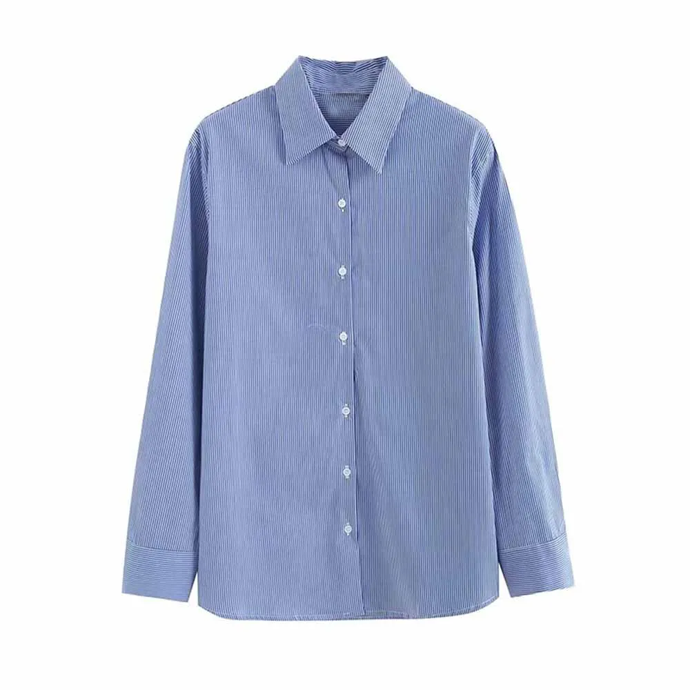 Women's new fashion loose versatile basic style cotton striped shirt retro long sleeved button up women's shirt chic top Skazi
Women's new fashion loose versatile basic style cotton striped shirt retro long sleeved button up women's shirt chic top Skazi