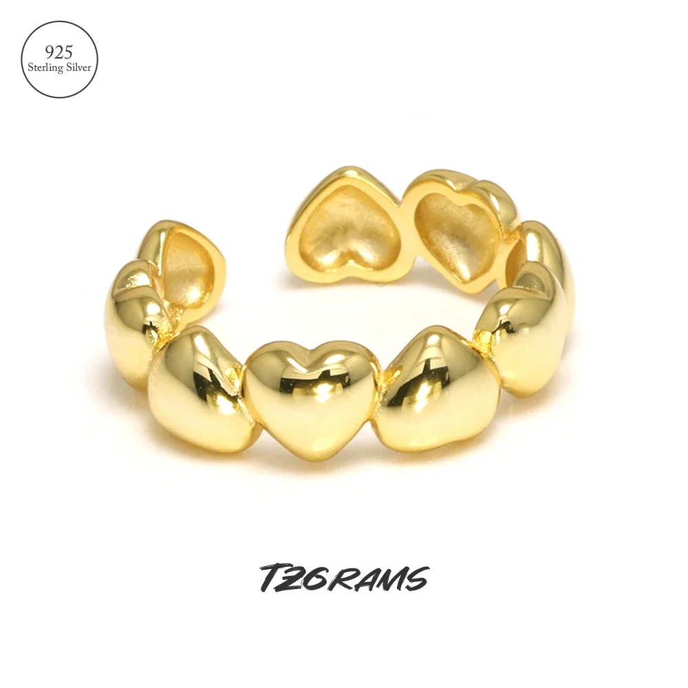 925 Sterling Silver Gold Plated Cute Heart Finger Ring for Girl Women Adjustable Delicate Fashion Anniversary Jewelry Gift
925 Sterling Silver Gold Plated Cute Heart Finger Ring for Girl Women Adjustable Delicate Fashion Anniversary Jewelry Gift