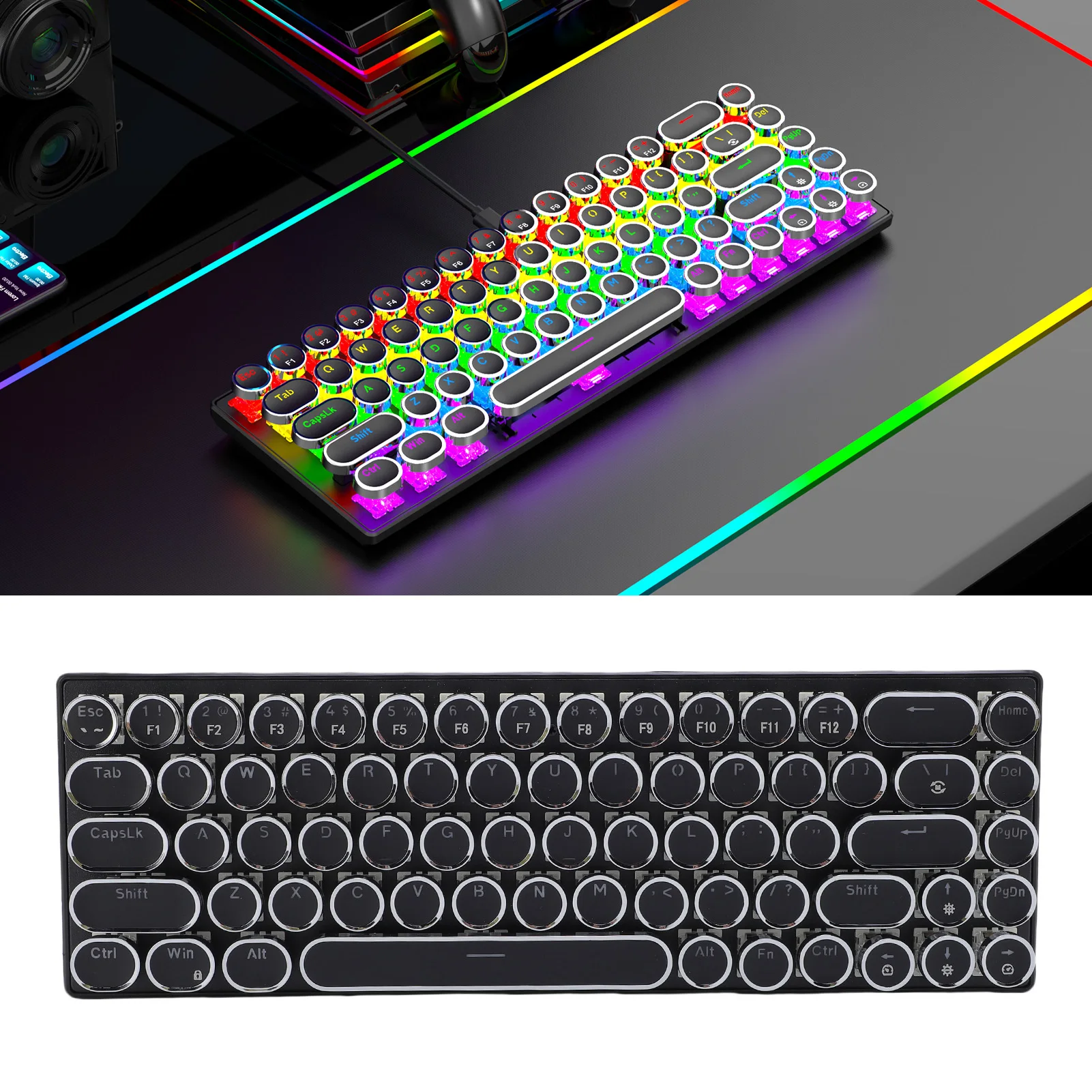 Keyboard Stepped Layout Blue Mechanical Keyboard Ergonomic 68 Round Key Quick Response for Desktop and Laptop Computers
Keyboard Stepped Layout Blue Mechanical Keyboard Ergonomic 68 Round Key Quick Response for Desktop and Laptop Computers