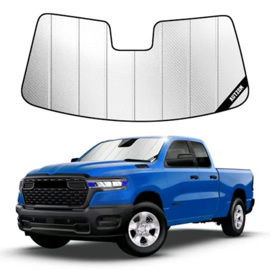 Windshield Sun Shade for Ram 1500 2019-2026,Custom-fit Polyester Cover, Black, UV-blocking Foldable Dashboard Protection Interi
Windshield Sun Shade for Ram 1500 2019-2026,Custom-fit Polyester Cover, Black, UV-blocking Foldable Dashboard Protection Interi