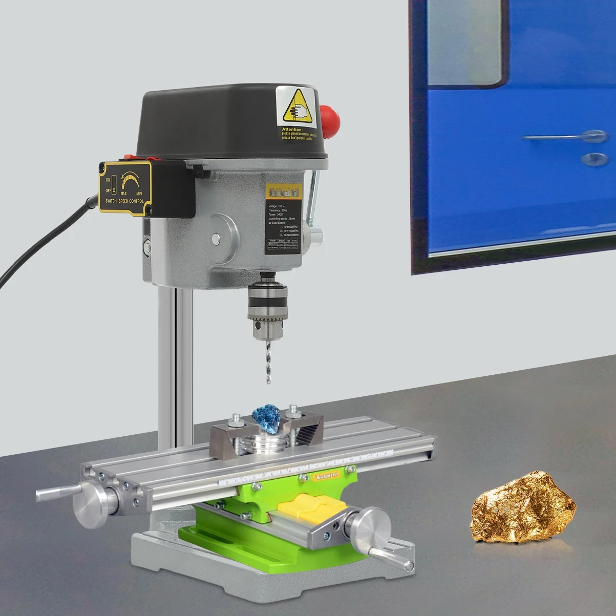 340W Mini Benchtop Drill Press, 3 Speed Adjustable, for Drilling Iron, Wood, Plastic, Shell, Crystal, Aluminum, Resin
340W Mini Benchtop Drill Press, 3 Speed Adjustable, for Drilling Iron, Wood, Plastic, Shell, Crystal, Aluminum, Resin