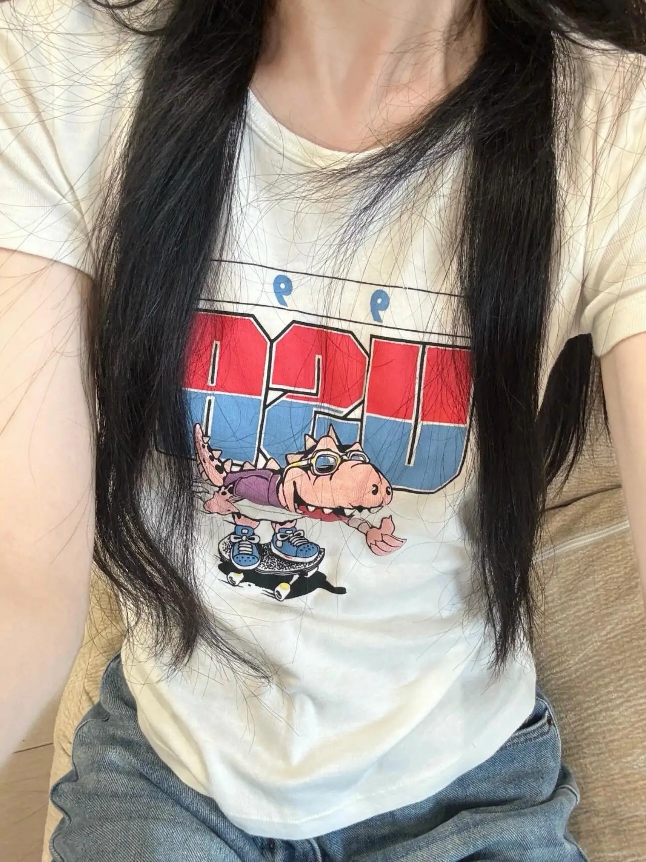 Brandy Girl BM Dinosaur Print Pure Cotton ort Sve T-irt Women's American round Ne Slimming oulder Leveling irt
Brandy Girl BM Dinosaur Print Pure Cotton ort Sve T-irt Women's American round Ne Slimming oulder Leveling irt