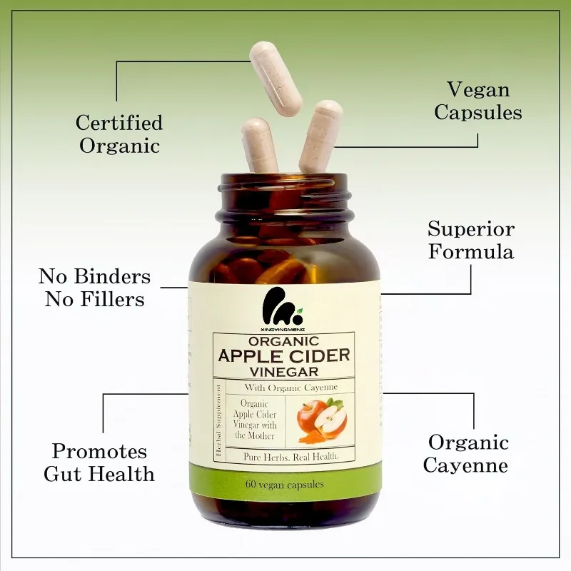 Organic apple cider vinegar capsules containing mother and organic Cayenne | 650mg | 60 vegetarian capsules
Organic apple cider vinegar capsules containing mother and organic Cayenne | 650mg | 60 vegetarian capsules