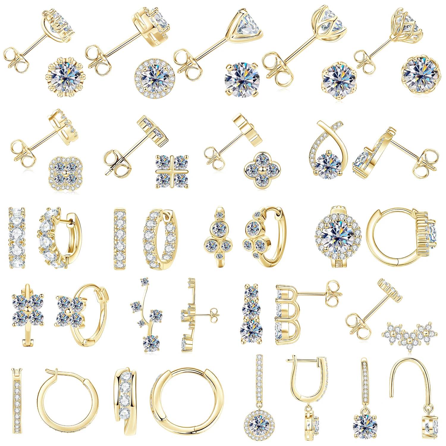 Abestecom Fashion Round Flower D Color Moissanite Stud Earrings Design Stars Women's Hoop Earrings Classic Jewelry Accessory
Abestecom Fashion Round Flower D Color Moissanite Stud Earrings Design Stars Women's Hoop Earrings Classic Jewelry Accessory