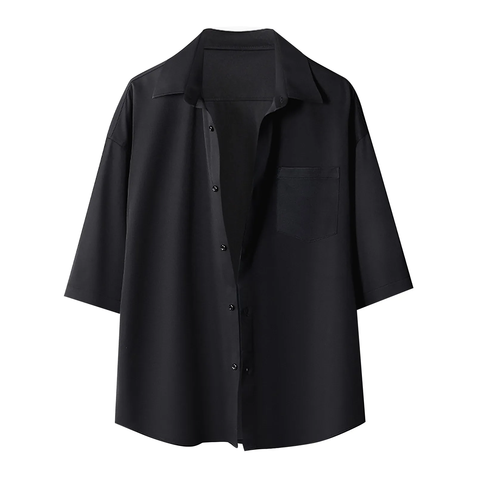 Men Shirts Harajuku Black White Simple Short Sleeve Korean Style Draped Loose Plus Size Hip-hop Summer All-match Outwear Chemise
Men Shirts Harajuku Black White Simple Short Sleeve Korean Style Draped Loose Plus Size Hip-hop Summer All-match Outwear Chemise