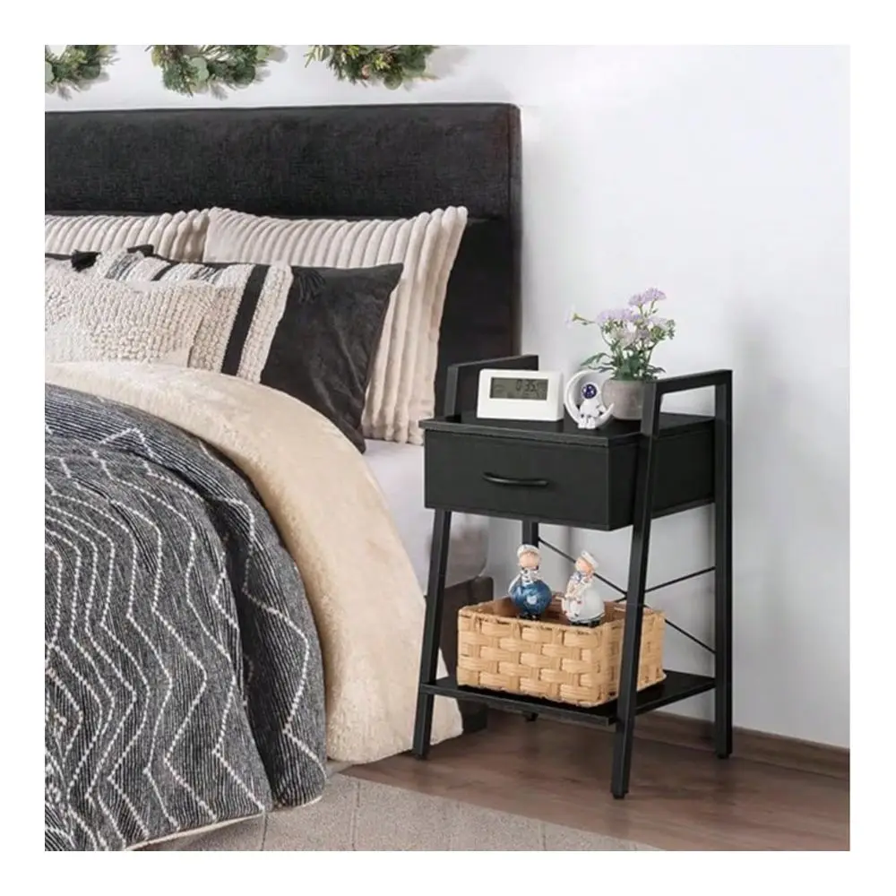 Nightstand With Fabric Drawer Small Bedside Table With Open Storage Shelf 3Tier Industrial Bedroom Night Stand End Table For Be
Nightstand With Fabric Drawer Small Bedside Table With Open Storage Shelf 3Tier Industrial Bedroom Night Stand End Table For Be