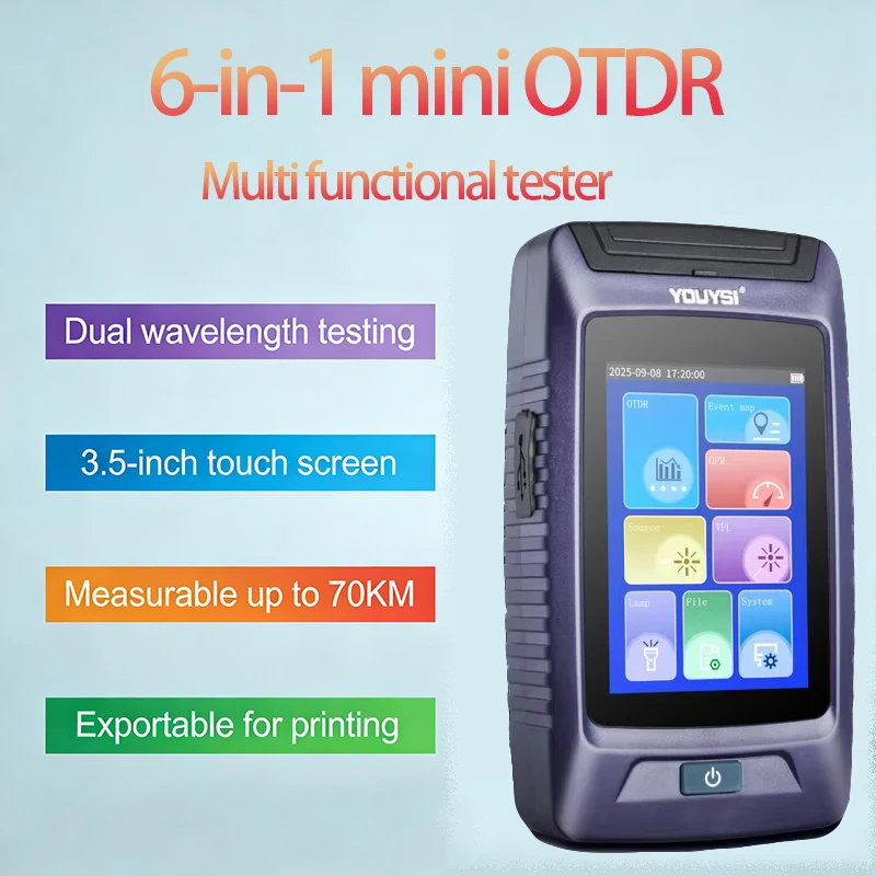 New OTDR Optical otdr Reflector Active Fiber Live Tester 1310/1550nm 20dB Touch Screen OPM & VFL Optical Reflectomete
New OTDR Optical otdr Reflector Active Fiber Live Tester 1310/1550nm 20dB Touch Screen OPM & VFL Optical Reflectomete