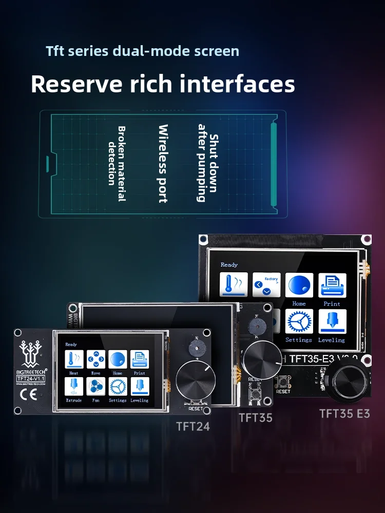 Аксессуары для 3D-принтеров для BIGTREETECH TFT24 TFT35 TFT35 E3, двойной режим сенсорного экрана
Аксессуары для 3D-принтеров для BIGTREETECH TFT24 TFT35 TFT35 E3, двойной режим сенсорного экрана