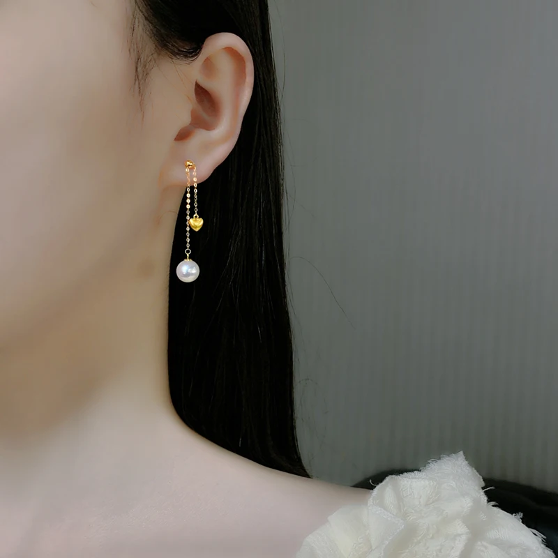 NYMPH Real 18K Gold Jewelry Drop Earrings Natural Freshwater Pearl Pure AU750 Ear Line Tassel Earrings Fine Gifts for Women E577
NYMPH Real 18K Gold Jewelry Drop Earrings Natural Freshwater Pearl Pure AU750 Ear Line Tassel Earrings Fine Gifts for Women E577