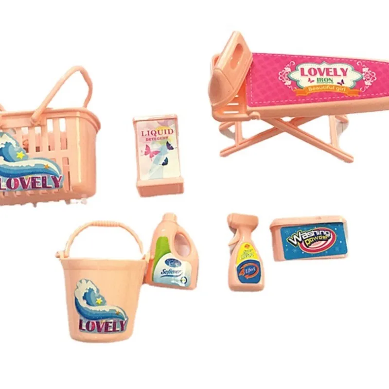 8Pcs/Set Dolls Cleaning Hand Bucket Shopping Basket iron Laundry Detergent Toy Model Doll House Miniature Accessories Children
8Pcs/Set Dolls Cleaning Hand Bucket Shopping Basket iron Laundry Detergent Toy Model Doll House Miniature Accessories Children