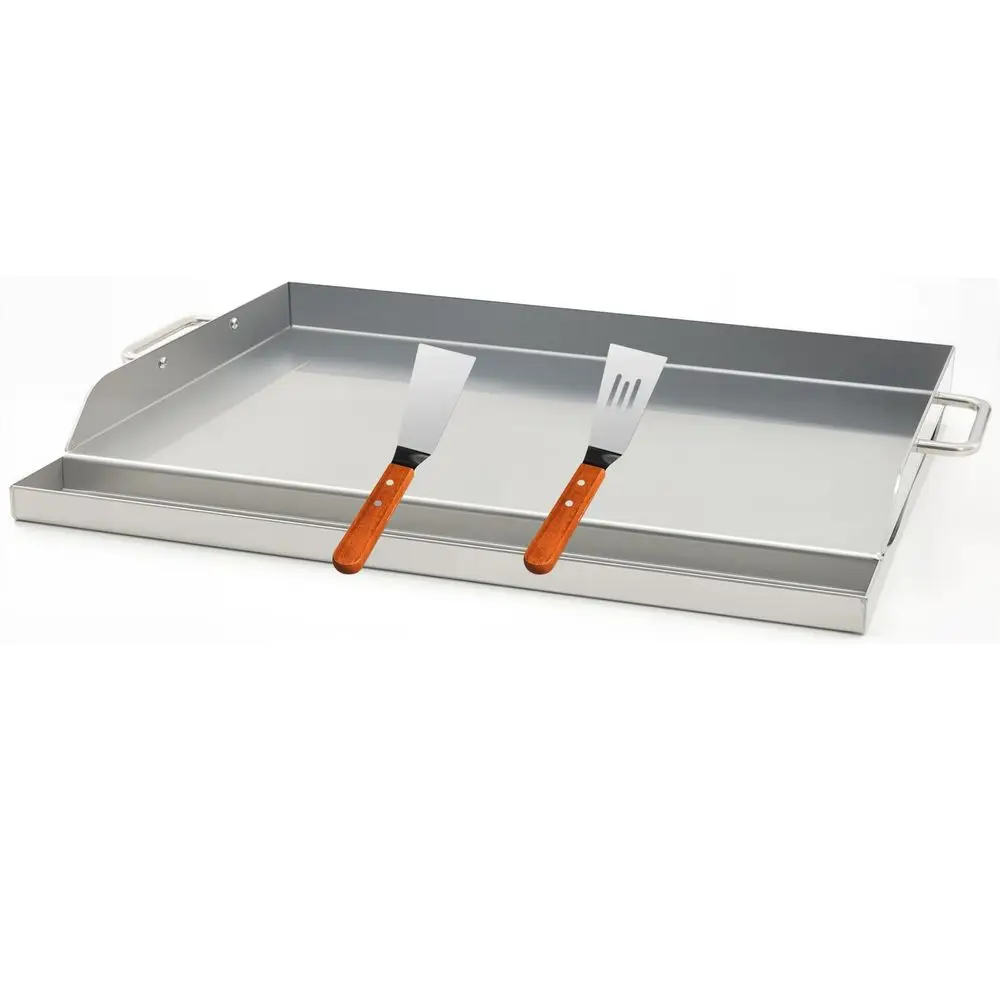 Universal Stainless Steel Griddle Flat Top Plate GrillTop Griddle Pan with Even Heating Cross Bracing for BBQ Charcoal Gas Gril
Universal Stainless Steel Griddle Flat Top Plate GrillTop Griddle Pan with Even Heating Cross Bracing for BBQ Charcoal Gas Gril