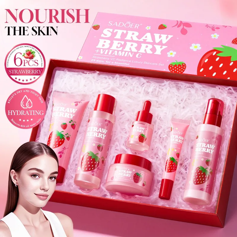 Strawberry+VC Moisturizing Anti-Wrinkle Skincare Set - Firming, Lifting Hydrating Face Kit for All Skin Types Skin care
Strawberry+VC Moisturizing Anti-Wrinkle Skincare Set - Firming, Lifting Hydrating Face Kit for All Skin Types Skin care