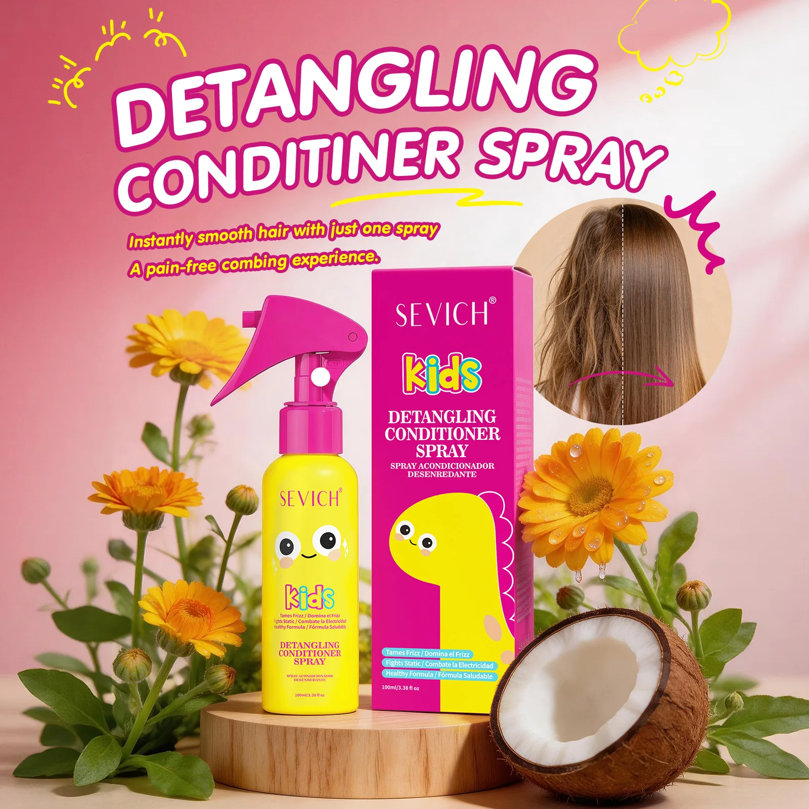 Kids Hair Conditioner Spray for Long & Detangled Hair,Instantly Detangles Knots Moisturizing & Deep Conditioning Detangler Spray
Kids Hair Conditioner Spray for Long & Detangled Hair,Instantly Detangles Knots Moisturizing & Deep Conditioning Detangler Spray