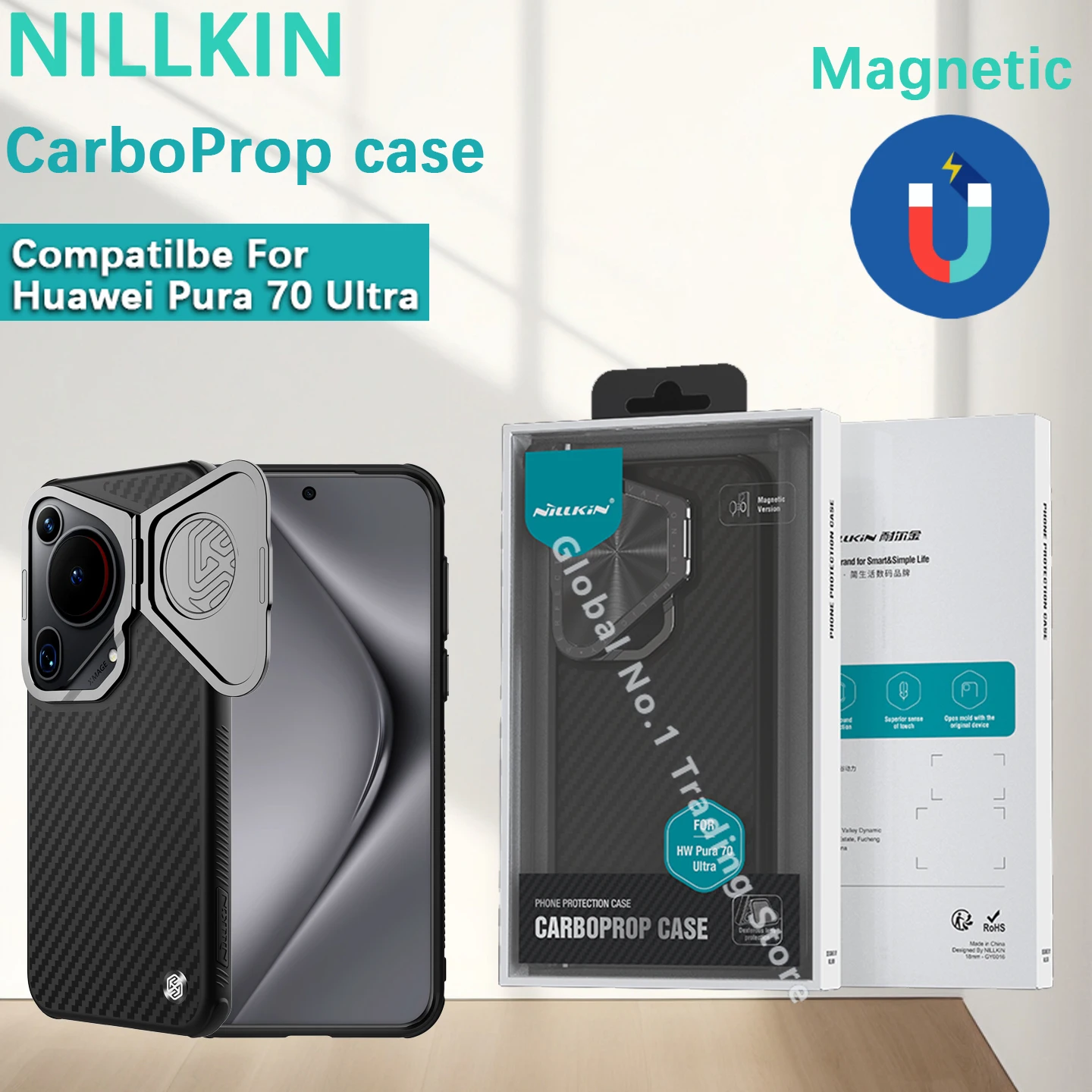 NILLKIN, совместимый с Huawei Pura 70 Ultra TPU + ПК, магнитный чехол CarboProp, держатель объектива, защитный чехол, чехол для телефона 
NILLKIN, совместимый с Huawei Pura 70 Ultra TPU + ПК, магнитный чехол CarboProp, держатель объектива, защитный чехол, чехол для телефона