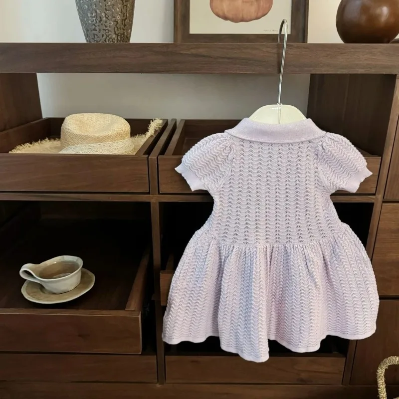 Kids Baby Girl Dress Cute Doll Collar Flip Collar Ice Silk Knitted Short-sleeved Dress Toddler Kawaii Princess Dress 0-6y
Kids Baby Girl Dress Cute Doll Collar Flip Collar Ice Silk Knitted Short-sleeved Dress Toddler Kawaii Princess Dress 0-6y