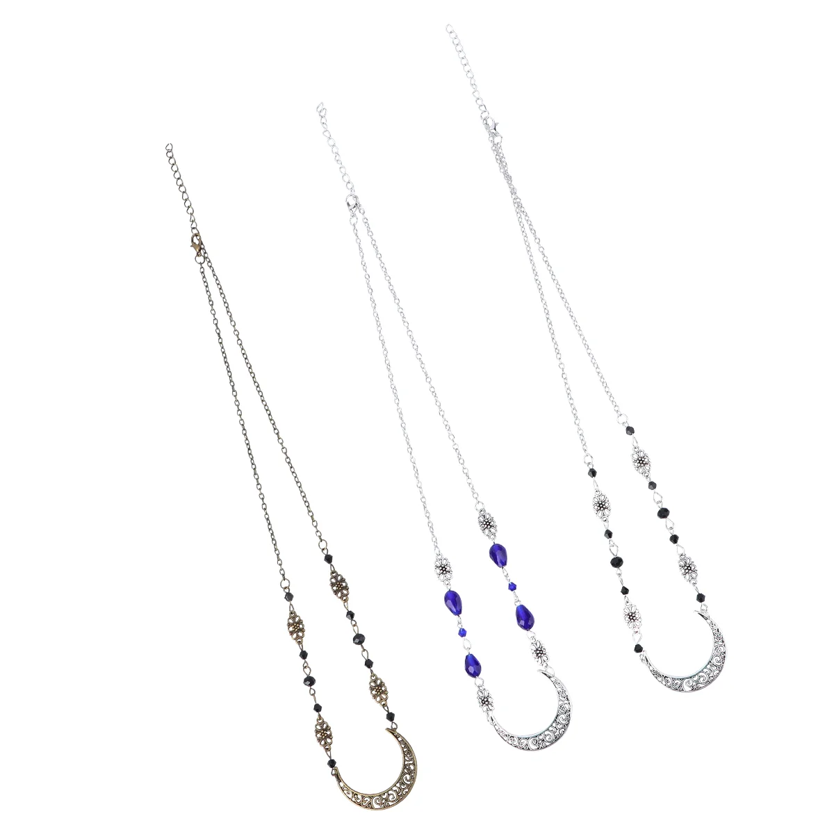 3pcs Retro Head Chain Alloy Moon Artificial Crystal Inlaid Forehead Chain Headbands (Bronze Black Crystal Silver Black Crystal S
3pcs Retro Head Chain Alloy Moon Artificial Crystal Inlaid Forehead Chain Headbands (Bronze Black Crystal Silver Black Crystal S