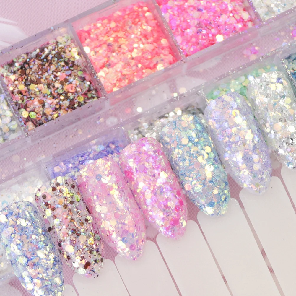 12 Compartments Nail Sequins Stickers Glitter Kit Paillette Chips Colorful Shining Design Durable Lightweight Women Manicure Use
12 Compartments Nail Sequins Stickers Glitter Kit Paillette Chips Colorful Shining Design Durable Lightweight Women Manicure Use