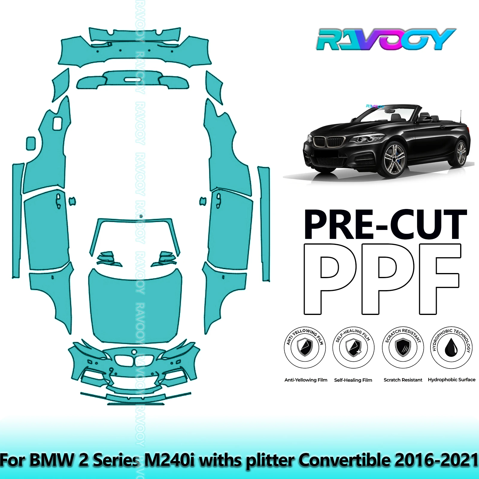 Car Precut PPF Paint Protection Film Full Vehicle For BMW 2 Series M240i withs plitter Convertible 2016-2021
Car Precut PPF Paint Protection Film Full Vehicle For BMW 2 Series M240i withs plitter Convertible 2016-2021