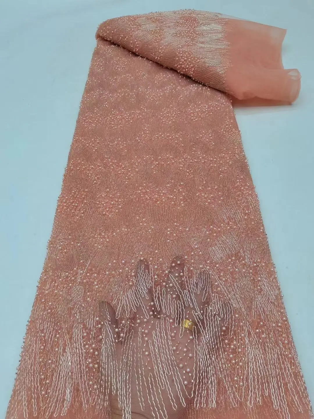 French Mesh Tulle Lace Fabric With Beads African ZH-13025214 Nigerian Lace Fabric For Wedding Party Dress
French Mesh Tulle Lace Fabric With Beads African ZH-13025214 Nigerian Lace Fabric For Wedding Party Dress