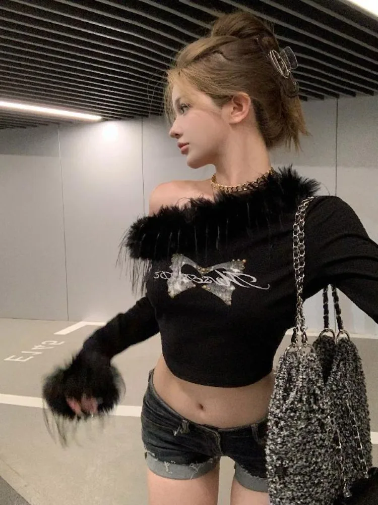 Y2K Tops Women Spring and Fall New American Butterfly Print Graphic T Shirts Korean Fashion One-shoulder Long Sleeve Crop Tops
Y2K Tops Women Spring and Fall New American Butterfly Print Graphic T Shirts Korean Fashion One-shoulder Long Sleeve Crop Tops