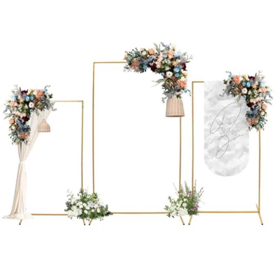 Metal Arch Backdrop Stand, Wedding Arch Frame Set of 3 Gold Square Backdrop Stand Wedding Arches for Ceremony Baby Shower Birth
Metal Arch Backdrop Stand, Wedding Arch Frame Set of 3 Gold Square Backdrop Stand Wedding Arches for Ceremony Baby Shower Birth