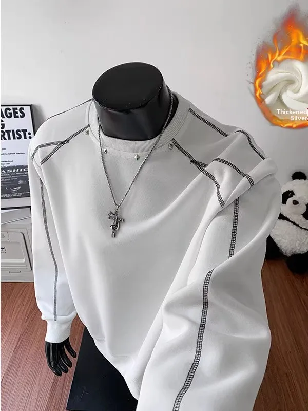 Heavyweight Rivet Sweatirt Men's Thiened Long Sve Fce Lined Autumn Winter American Sle Jaet Trendy Streetwear
Heavyweight Rivet Sweatirt Men's Thiened Long Sve Fce Lined Autumn Winter American Sle Jaet Trendy Streetwear