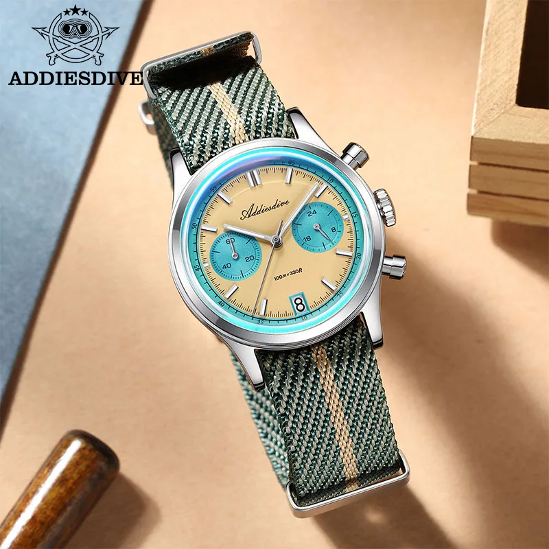ADDIESDIVE New AD2095 Quartz Watches VK64 Movement Vintage Chronograph Men's Watch Waterproof 100M Luminous Luxury Wristwatch
ADDIESDIVE New AD2095 Quartz Watches VK64 Movement Vintage Chronograph Men's Watch Waterproof 100M Luminous Luxury Wristwatch