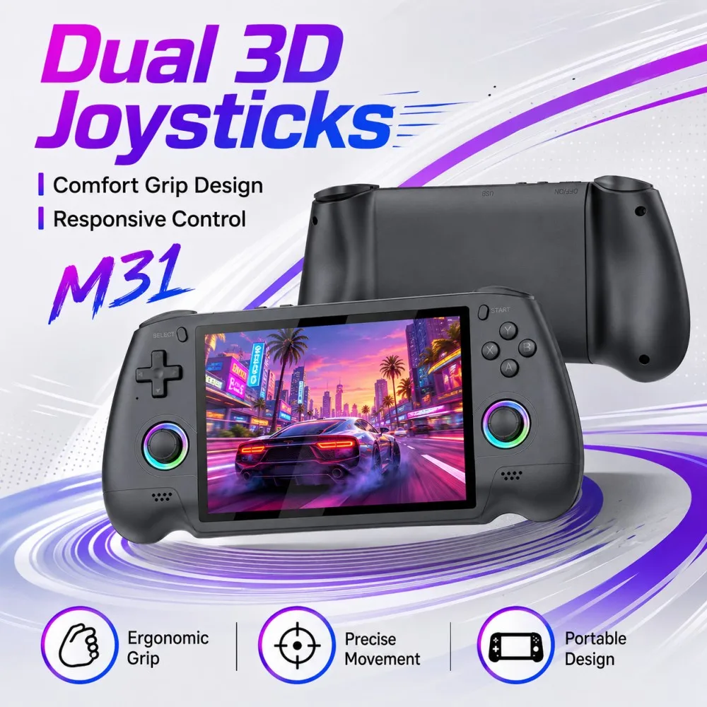 M31 Large Screen Handheld Game Console 20000+ Games RGB Joystick 30+ Emulators 3D Games Portable Gaming Device
M31 Large Screen Handheld Game Console 20000+ Games RGB Joystick 30+ Emulators 3D Games Portable Gaming Device
