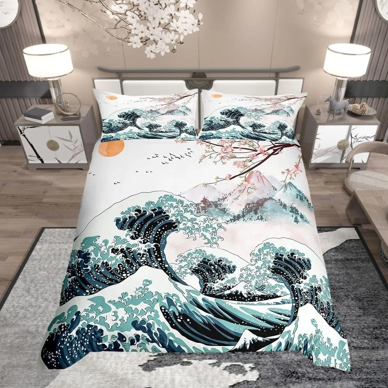 Japan Mount Fuji Duvet Cover Set Double Size Cherry Blossom Bedding Set With 2 Pillowcases Japanese Sea Waves
Japan Mount Fuji Duvet Cover Set Double Size Cherry Blossom Bedding Set With 2 Pillowcases Japanese Sea Waves
