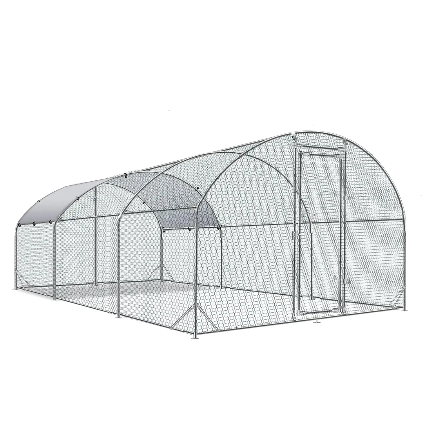Metal Round Top Chicken Coop Walk-in Run Water-Resistant Anti-UV Cover 19x9x6.5ft Outdoor Hen Pen, Customized
Metal Round Top Chicken Coop Walk-in Run Water-Resistant Anti-UV Cover 19x9x6.5ft Outdoor Hen Pen, Customized