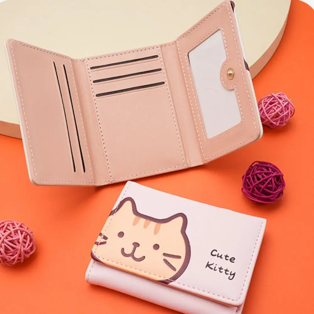 Elegant Solid Color Cartoon Cat Short Wallet Multi-card Slot PU Leather Coin Purse Clutch Bag Card Pocket Cute Card Bag Female
Elegant Solid Color Cartoon Cat Short Wallet Multi-card Slot PU Leather Coin Purse Clutch Bag Card Pocket Cute Card Bag Female