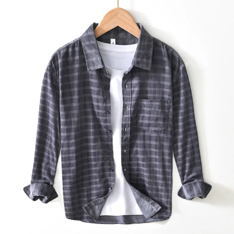 Men's Corduroy Plaid Long Sleeve Shirt Jacket Retro Casual Classic Single Wear Cotton Youth Loose Fit Spring Autumn Outerwear
Men's Corduroy Plaid Long Sleeve Shirt Jacket Retro Casual Classic Single Wear Cotton Youth Loose Fit Spring Autumn Outerwear