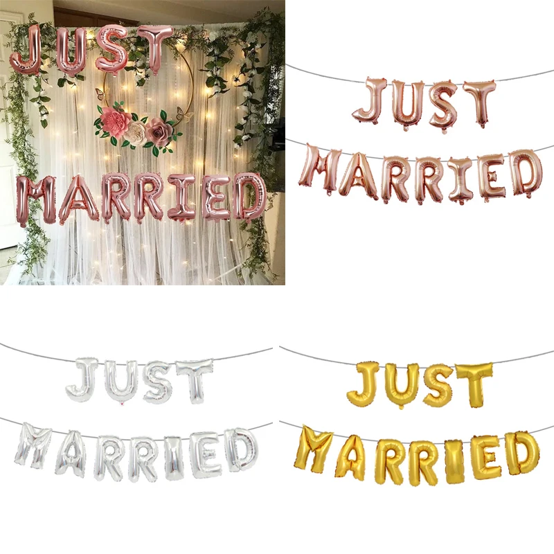 16 inch Just Married Balloons Banner Rose Gold Foil Balloons Bridal Shower Wedding Decor Hen Party Supplies
16 inch Just Married Balloons Banner Rose Gold Foil Balloons Bridal Shower Wedding Decor Hen Party Supplies
