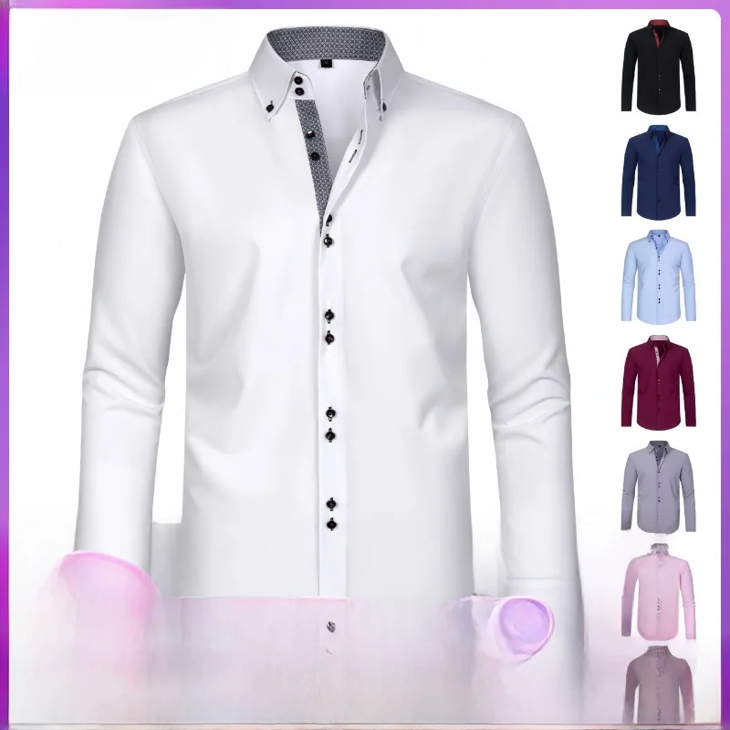 Мужская четырехсторонняя эластичная клетчатая конструкция с двойными пуговицами, повседневная длинная Sve Briti Sle, свободная посадка, повседневная одежда, весна-лето 
Мужская четырехсторонняя эластичная клетчатая конструкция с двойными пуговицами, повседневная длинная Sve Briti Sle, свободная посадка, повседневная одежда, весна-лето