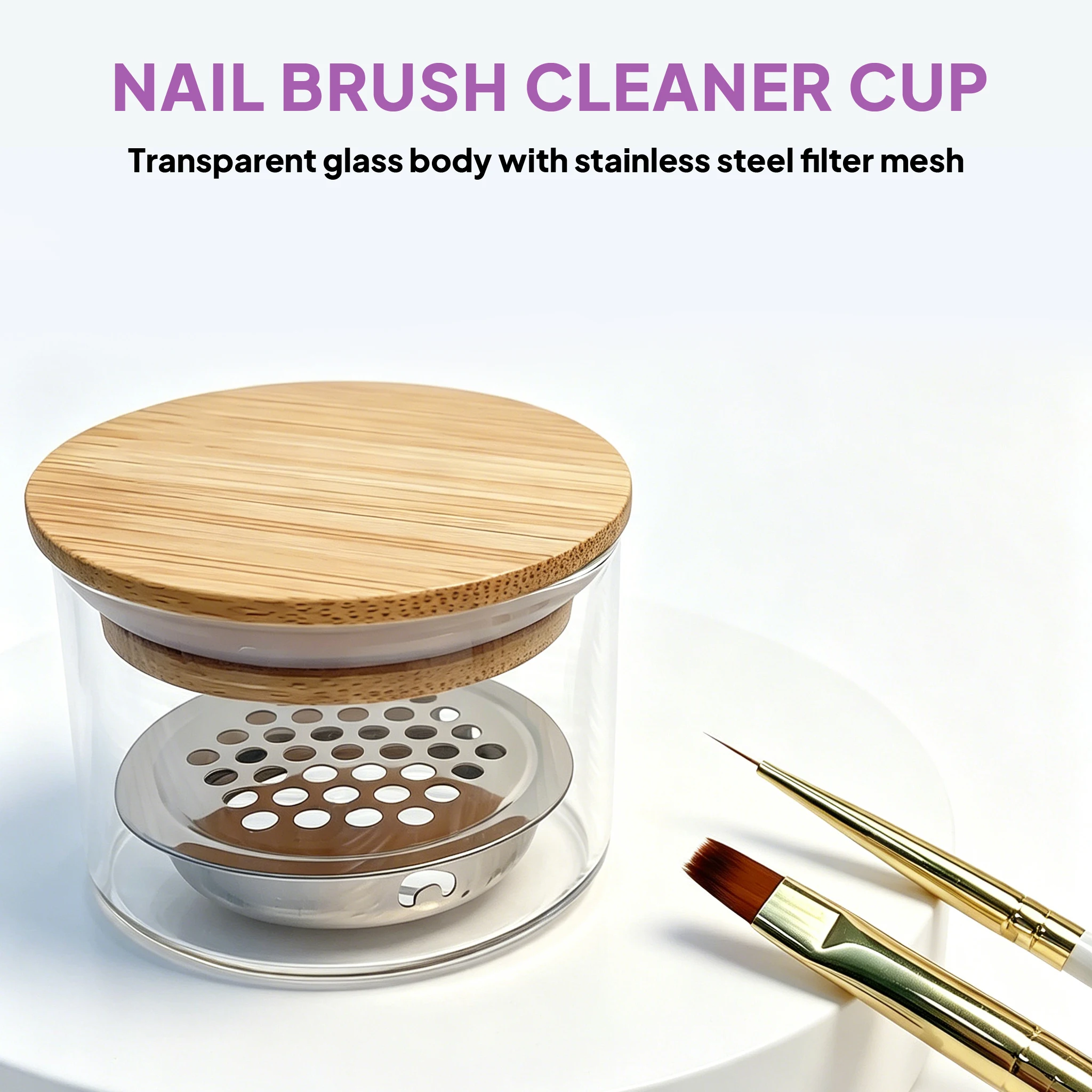Gorgellux Nail Art Brush Cleaner Pen Washing Cup Clear Glass Body Stainless Filter Visible Cleaning Storage Jar Portable DIY 1PC
Gorgellux Nail Art Brush Cleaner Pen Washing Cup Clear Glass Body Stainless Filter Visible Cleaning Storage Jar Portable DIY 1PC